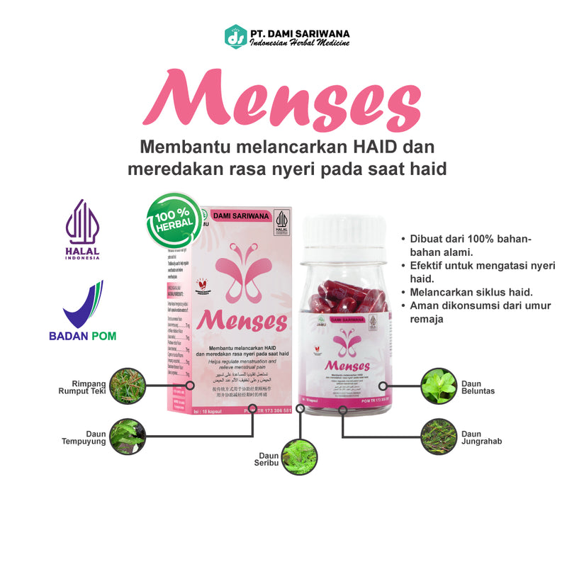 MENSES Herbal Medicine 18 Capsules to Smooth Menstrual Cycles and Relieve Menstrual Pain