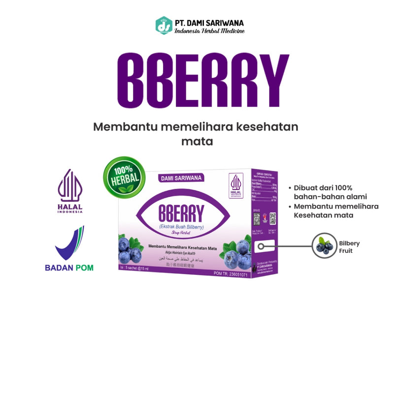 Bberry Cair 1 Box @5 Sachet Herbal Alami Menjaga dan Memelihara Kesehatan Mata