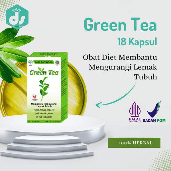 Obat Herbal Diet Green Tea 18 Kapsul | Membantu Mengurangi Lemak Tubuh dan Langsing