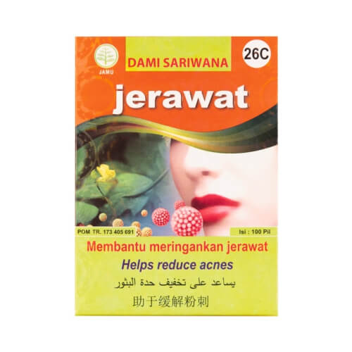 Obat Herbal JERAWAT 100 Pil Mengatasi Jerawat dan Bekas Jerawat, Menghaluskan & Mengurangi Gatal