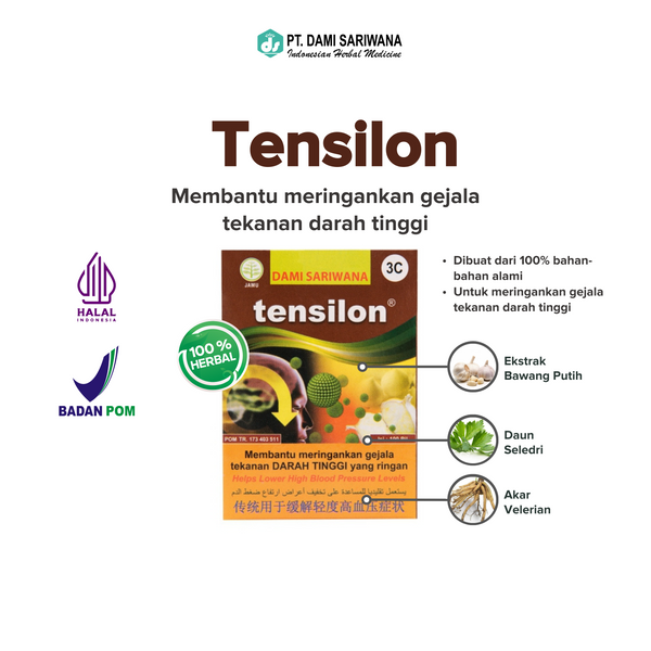 Obat Herbal TENSILON 100 Pil Mengatasi Hipertensi Darah Tinggi dan Kolestrol Tinggi Kolesterol